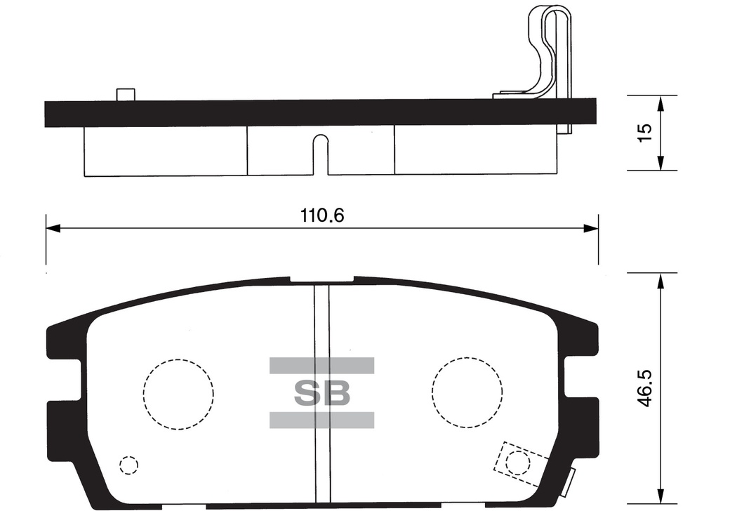 Колодки тормозные задние SANGSIN BRAKE SP1098 для HYUNDAI TERRACAN (HP) 2.5/2.9/3.5 01- фото