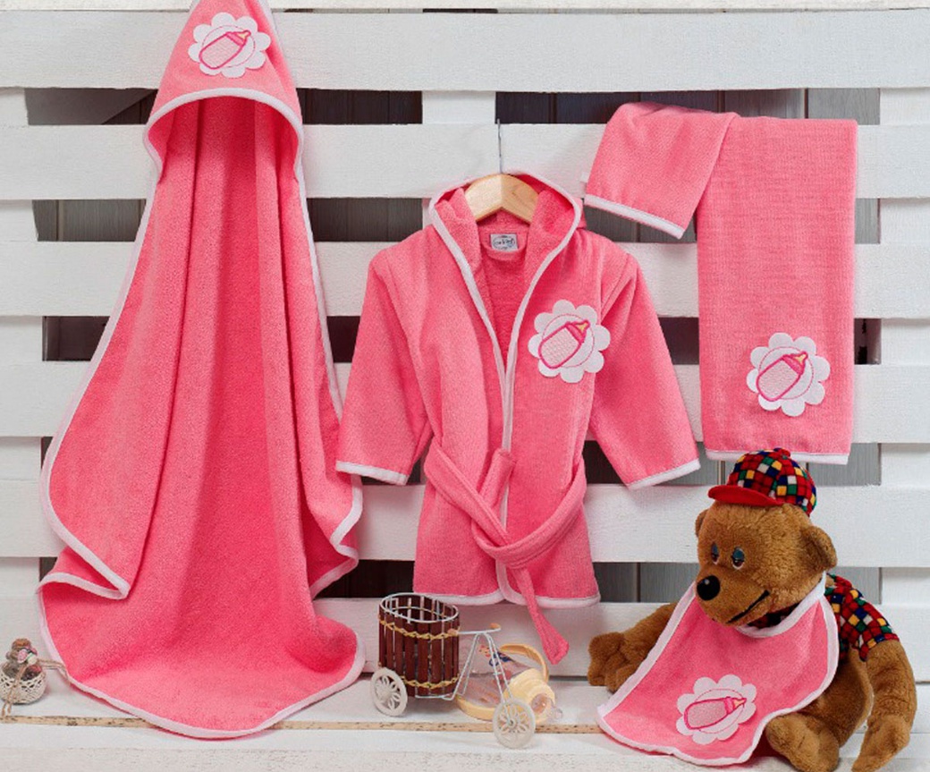 Комплект для ванны Arya Minie детский 5 предметов розовый фото