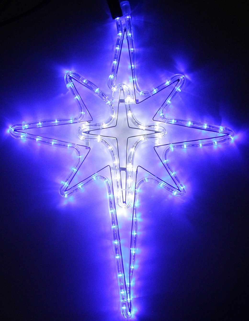 Фигура из дюралайта Sh Lights "Рождественская звезда", 122 белых, синих светодиода, 52см, уличная, RL-122-BS-B/W фото
