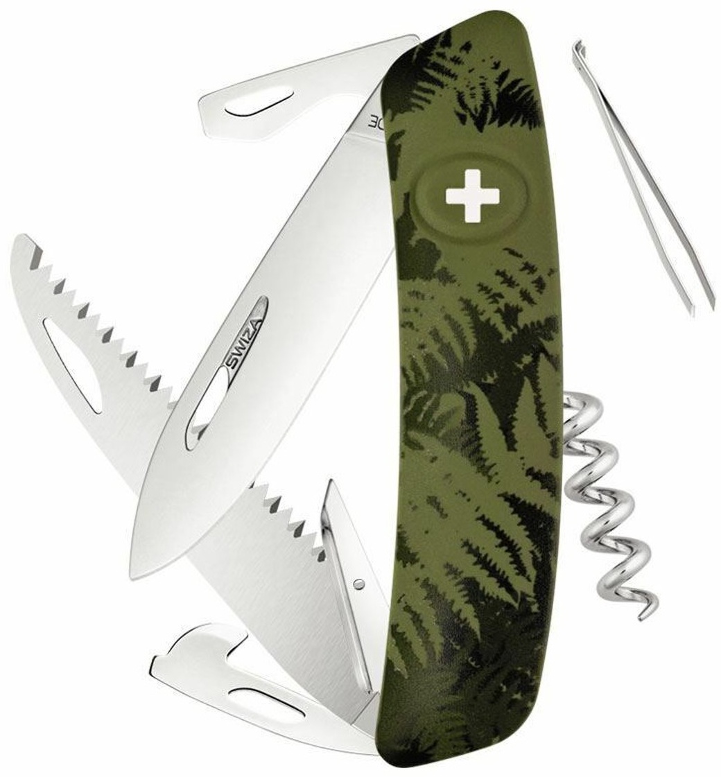 Швейцарский нож SWIZA C05 Camouflage, 95 мм, 12 функций, хаки фото
