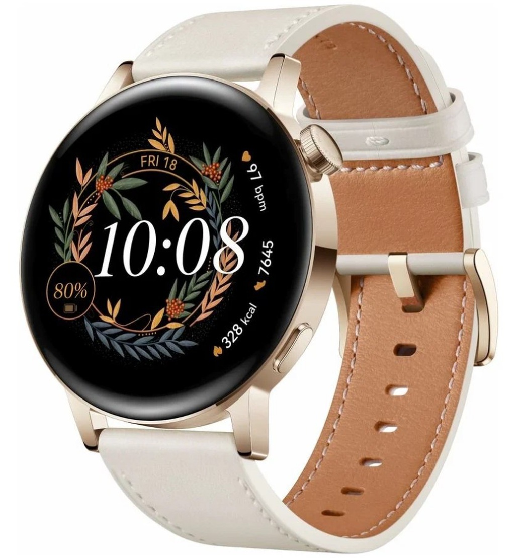 Умные часы Huawei Watch GT 3 MIL-B19V, золотой/белый фото
