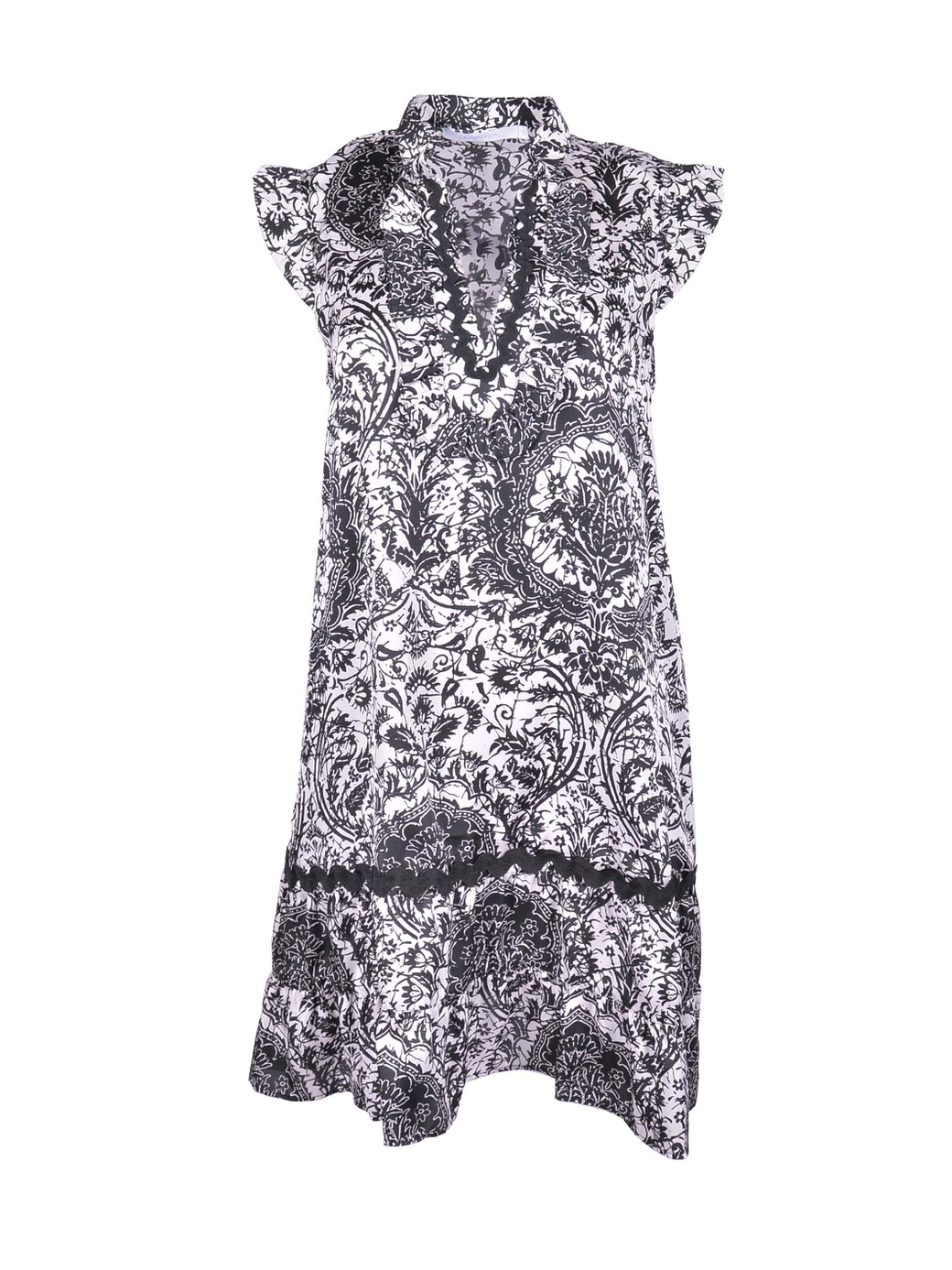 Платье Lauren Vidal с арнаментом re6076, черно-белое, S фото