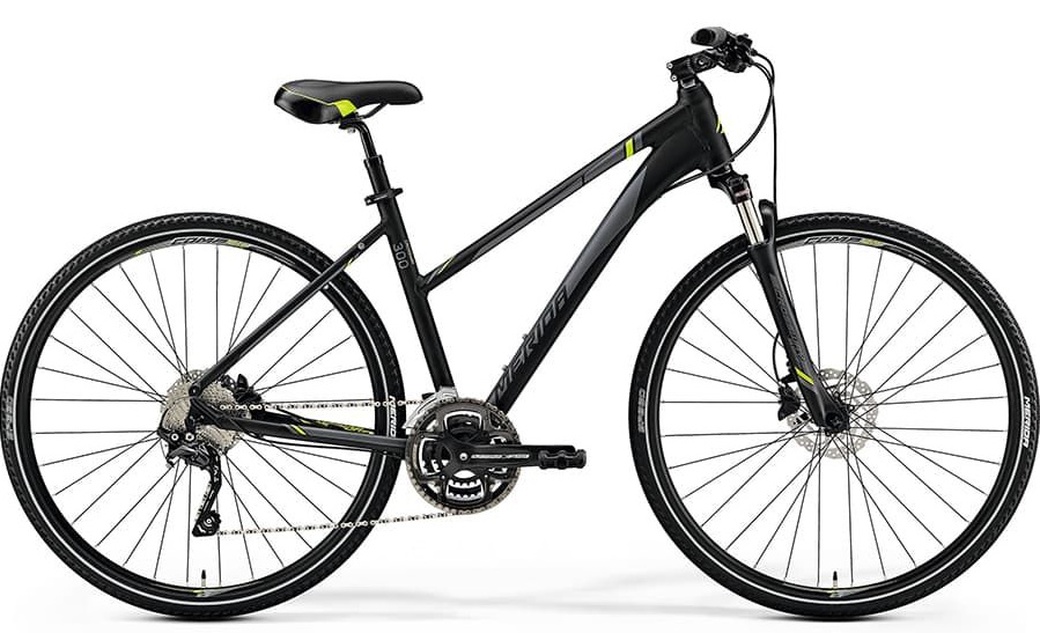 Велосипед Merida Crossway 300 Lady MattBlack (Green) 2019 XS(43cm)(73315) фото