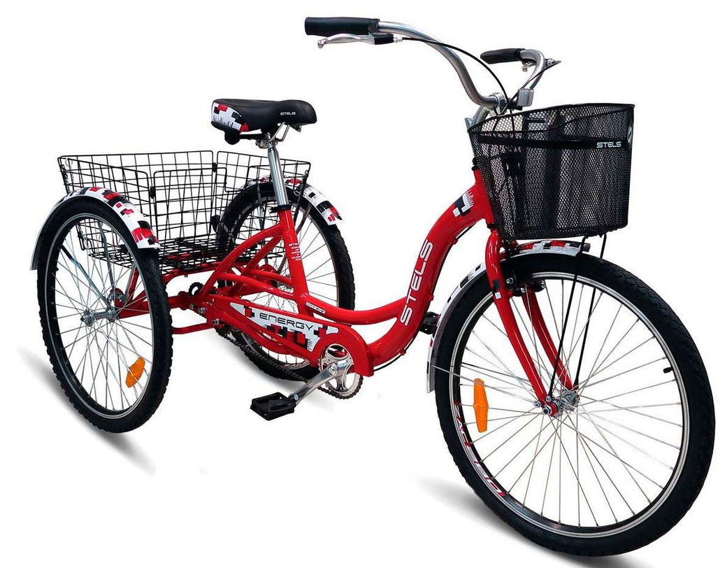Велосипед Stels Energy I 26" V020 Красный/Белый (с корзиной) (LU085324) 16" фото