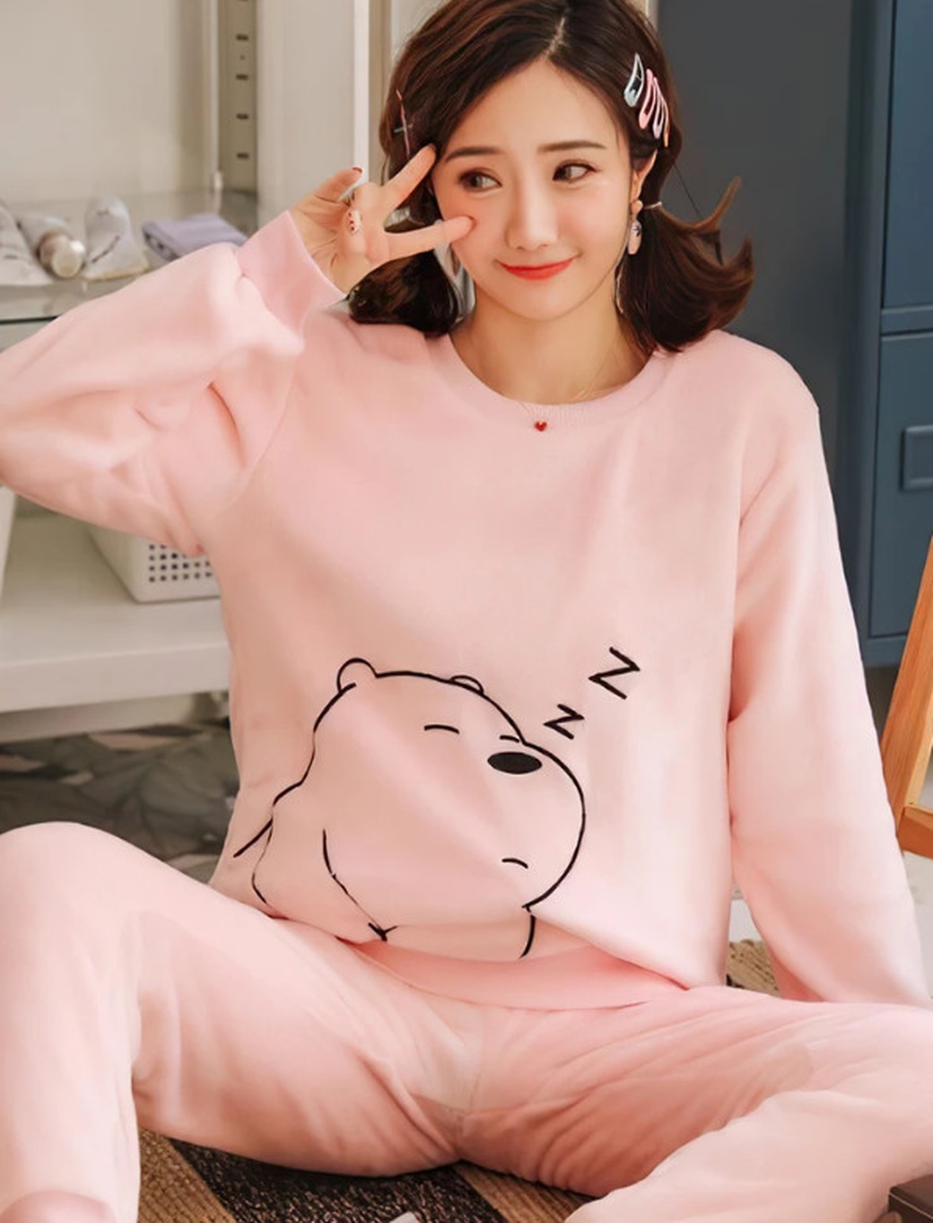 Пижама Funfur Сонный Медвежонок Розовый фото