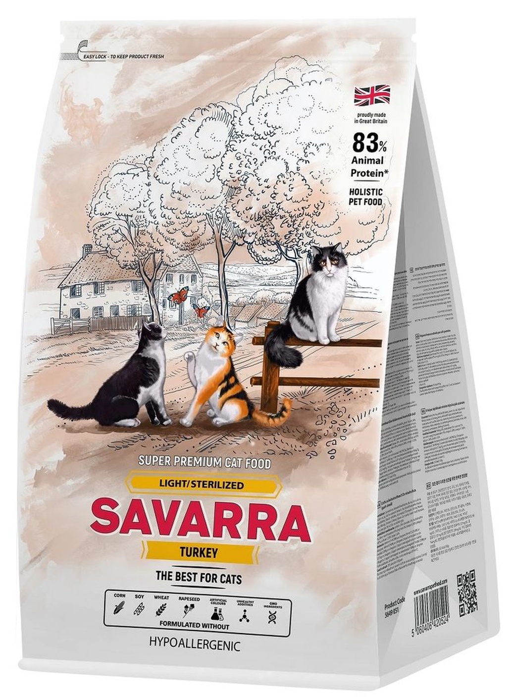 SAVARRA 20074 Light/Sterilized Turkey with Rice корм для кошек с избыточным весом и стерилизованных индейка с рисом 6кг фото