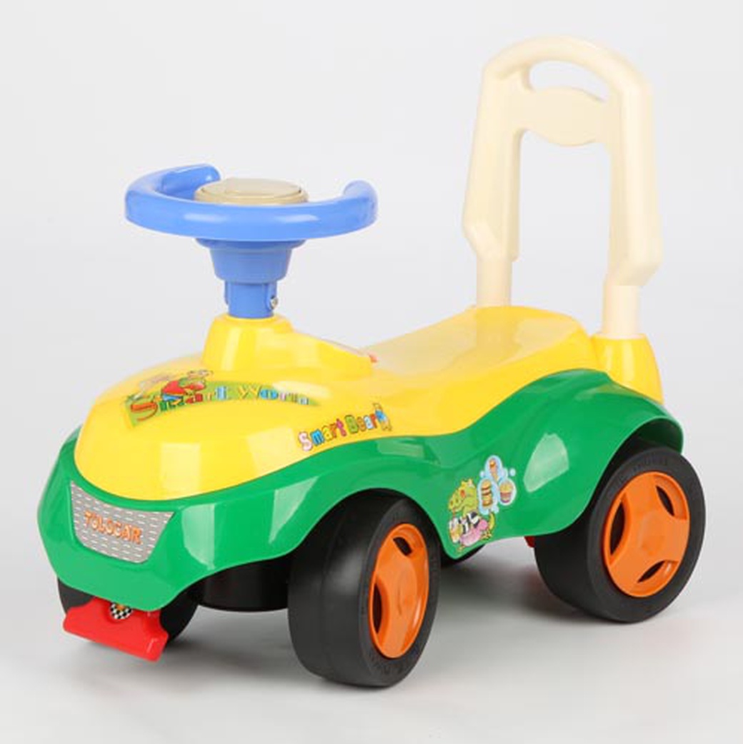 Tolocar Каталка детская с отделением для игрушек (зеленый-желтый) фото