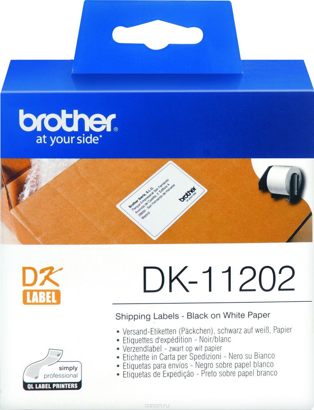 Наклейки Brother DK11202 почтовые 62х100мм (300шт) фото
