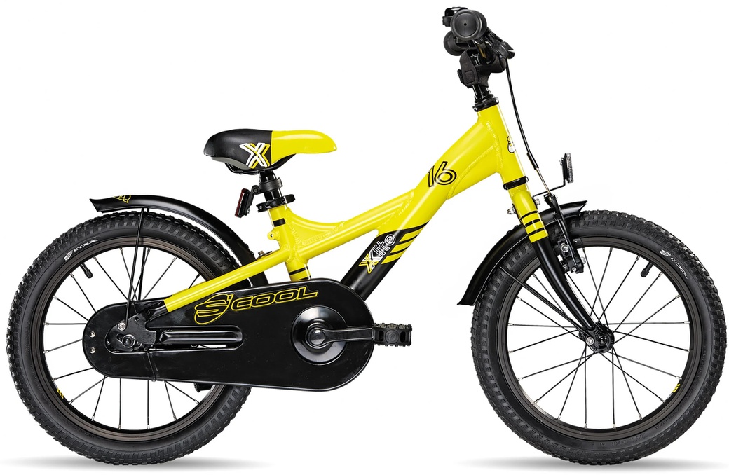 Велосипед Scool XXlite 16" alloy yellow/black matt 4023 фото
