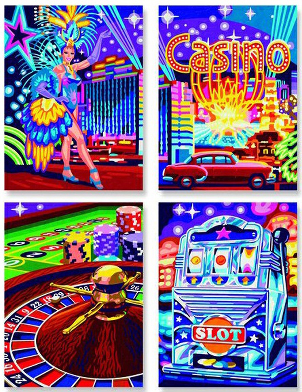 Schipper Лас-Вегас - набор из 4 раскрасок по номерам, 18х24 см фото