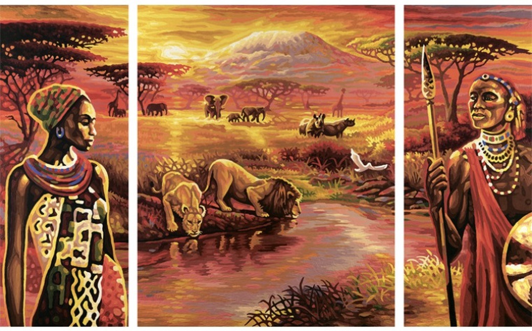 Schipper Триптих Килиманджаро - раскраска по номерам, 50х80 см фото