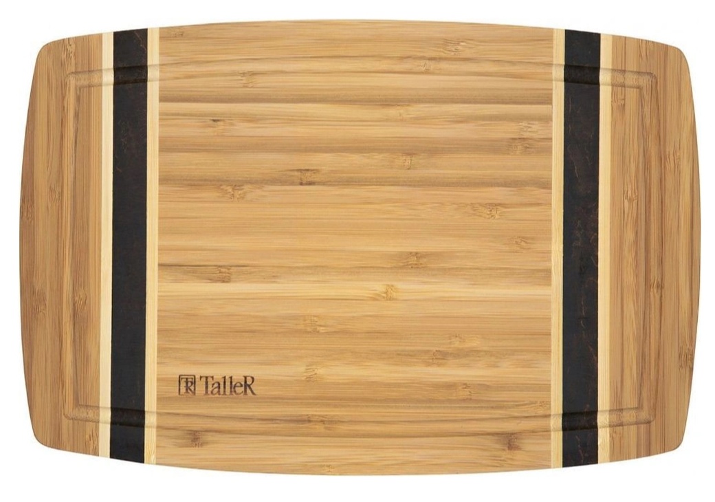 Доска разделочная TalleR 52217-TR бамбуковая с желобком, 30,5*20,5*1,9 см фото