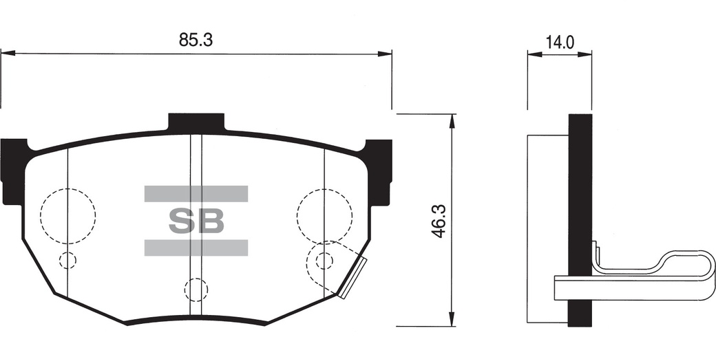 Колодки тормозные задние SANGSIN BRAKE SP1062 для KIA CERATO 1.5, 1.6, 2.0, 1.6CRDI 15" 03- фото