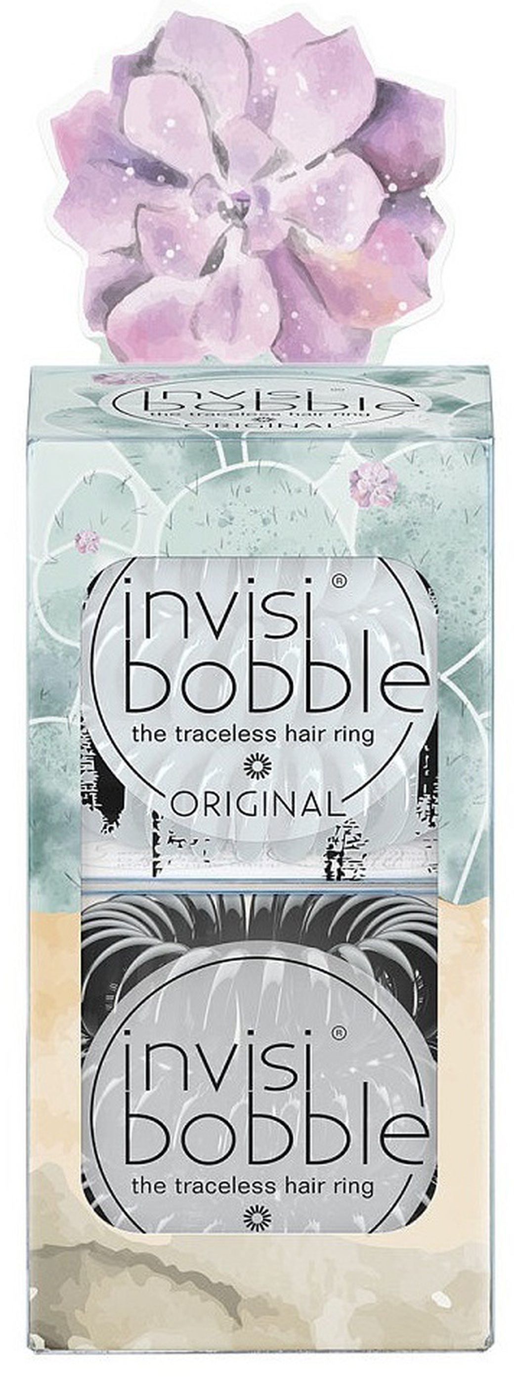 Набор резинок для волос invisibobble ORIGINAL Desert Bloom Stuck On You, серый/черный фото