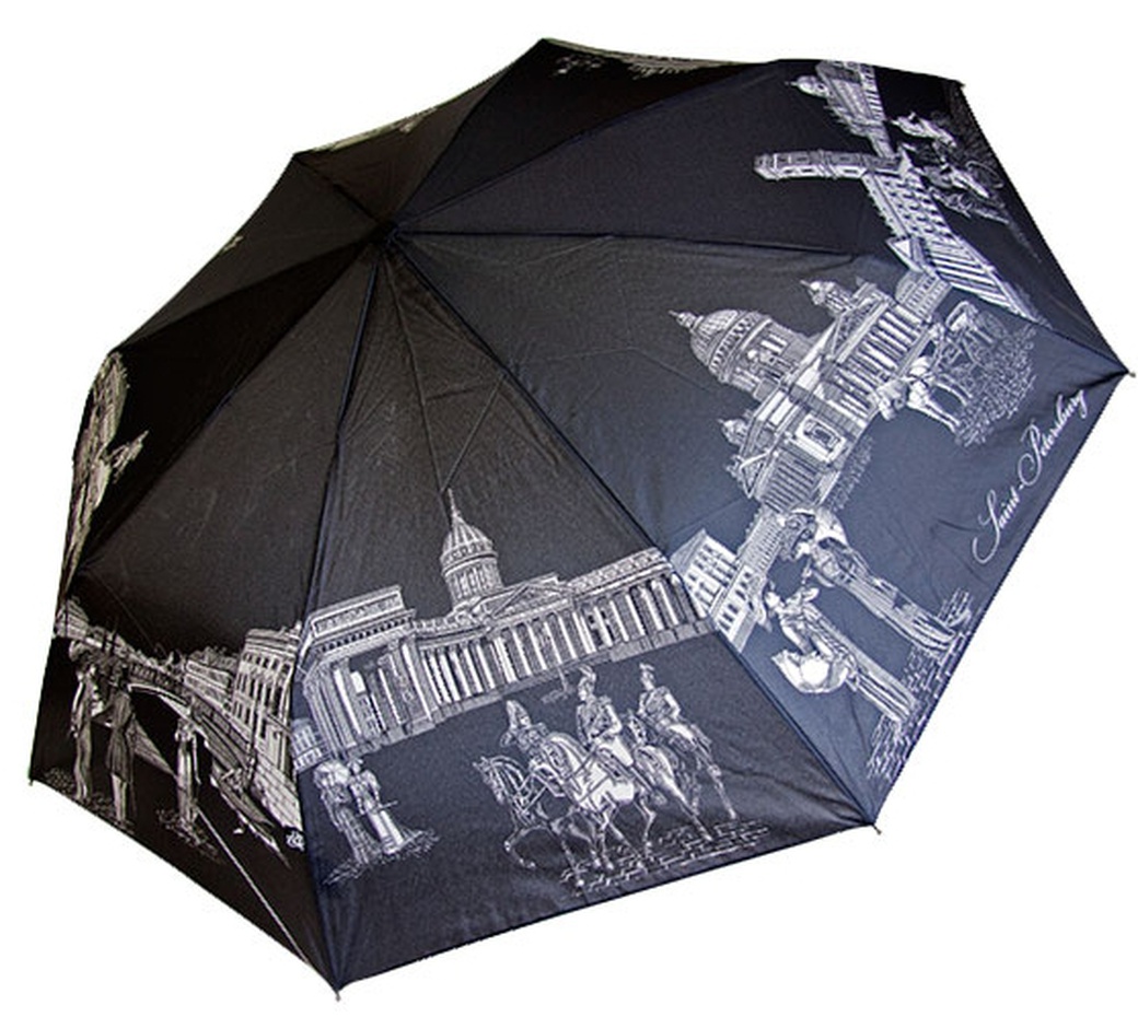 Зонт Петербургские зонтики "Графика старого города" автомат фото
