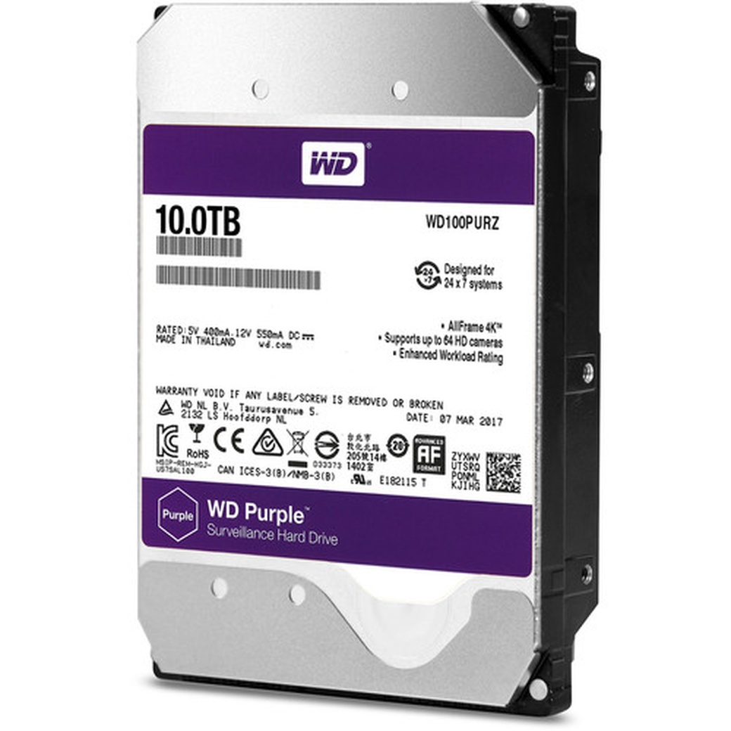 Жесткий диск WD Purple WD100PURZ 10ТБ 3,5" IntelliPower 256MB (SATA-III) фото