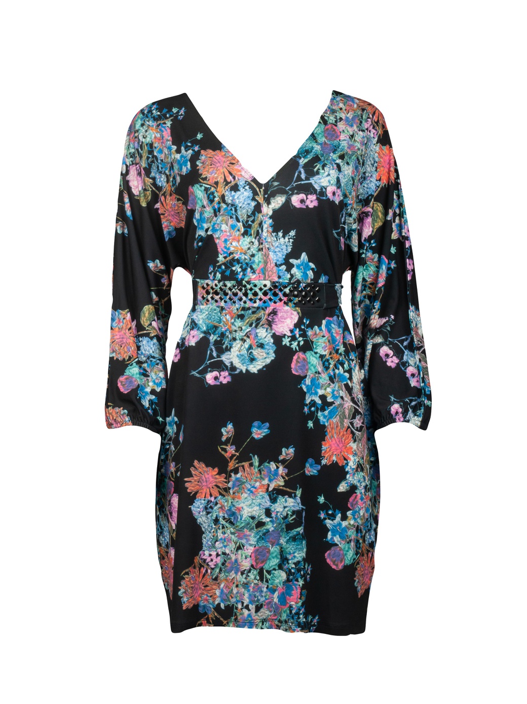 Платье Melrose с цветочным принтом abc0579, черный, 44 фото