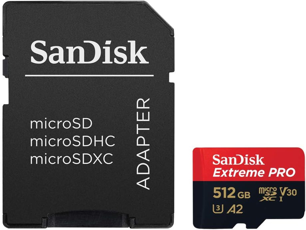 Карта памяти Sandisk microSDXC Extreme Pro A2 C10 V30 UHS-I U3 (200/140MB/s) 512Gb + ADP фото