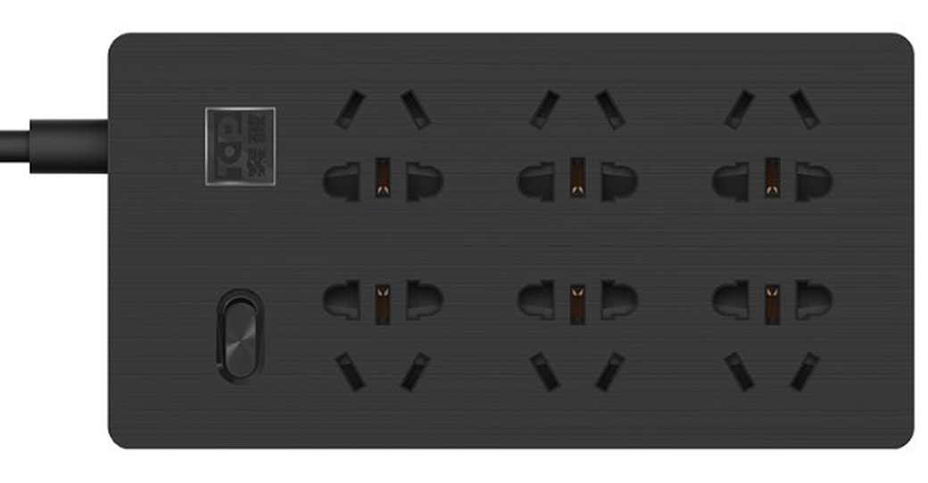 Удлинитель Xiaomi Aigo Power Strip Black 6 розеток TC0601 черный фото