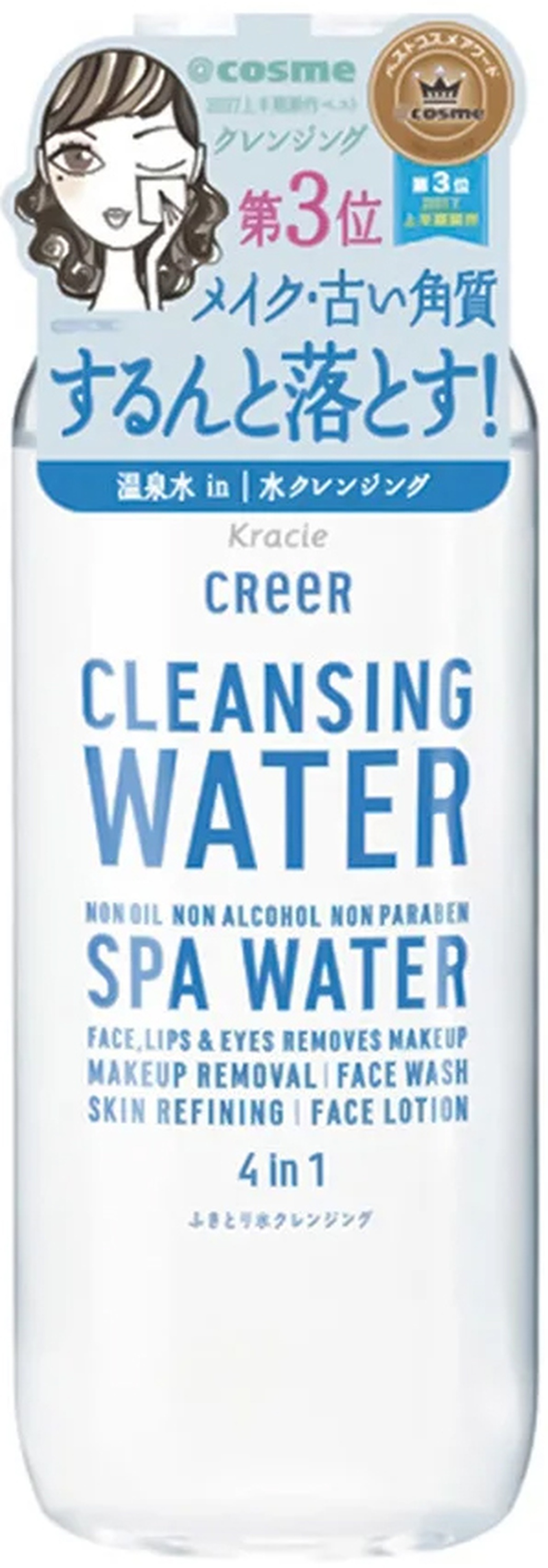 Kracie "Creer" Мицеллярная вода для удаления макияжа, 4в1, 330 мл фото