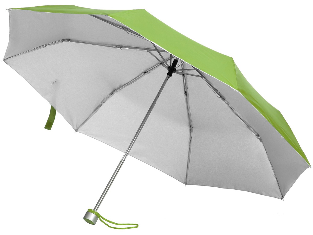 Зонт складной Silverlake, зеленое яблоко с серебристым фото
