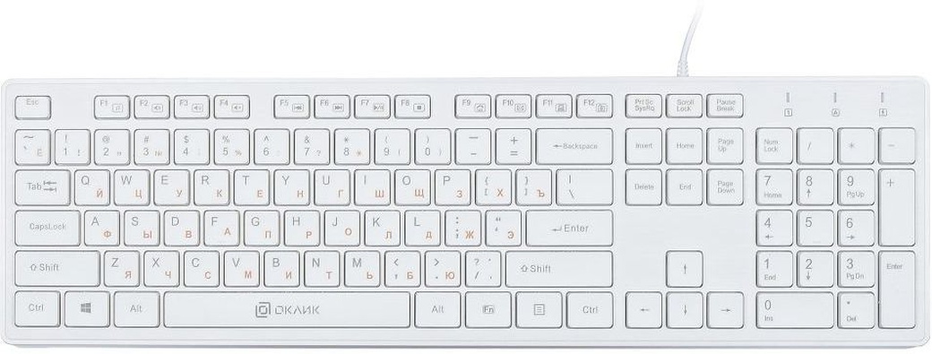 Клавиатура Оклик 500M, белый фото