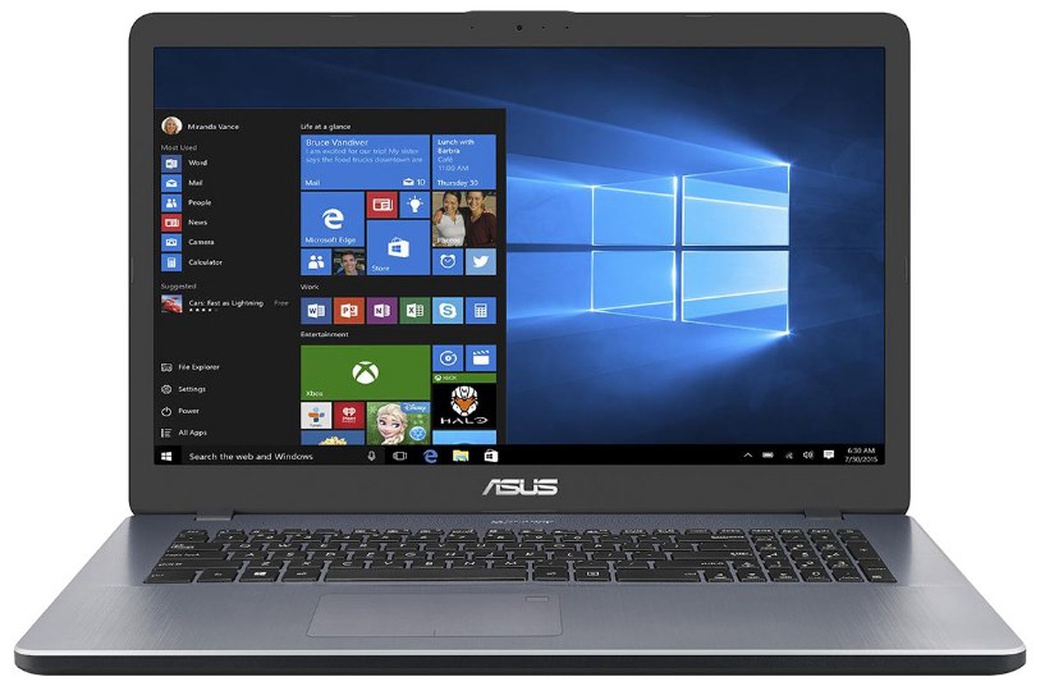 Ноутбук ASUS X705UB-GC306T (Intel 4417U/4Gb/256Gb SSD/no ODD/17.3" FHD IPS Anti-Glare/NVIDIA GeForce MX110 2Gb GDDR5/Wi-Fi/Win10) серый фото