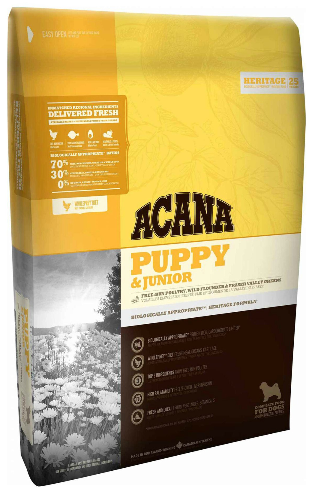Корм для щенков всех пород Acana Heritage Puppy & Junior, курица, 11,4 кг фото