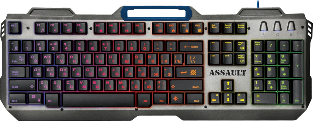 Проводная игровая клавиатура Assault GK-350L RU,радужная,метал фото