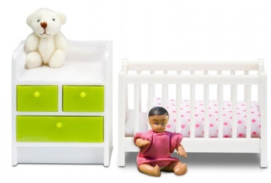 Lundby Кукольная мебель Кровать с пеленальным комодом фото