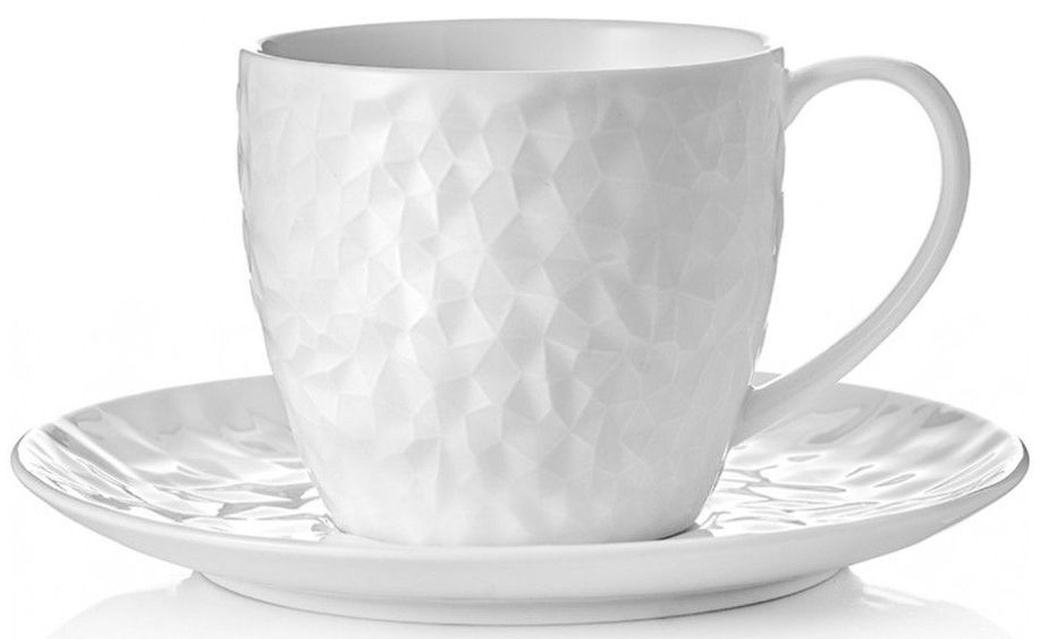 Набор чашка с блюдцем Walmer Crystal, (0,1 литра), белый фото