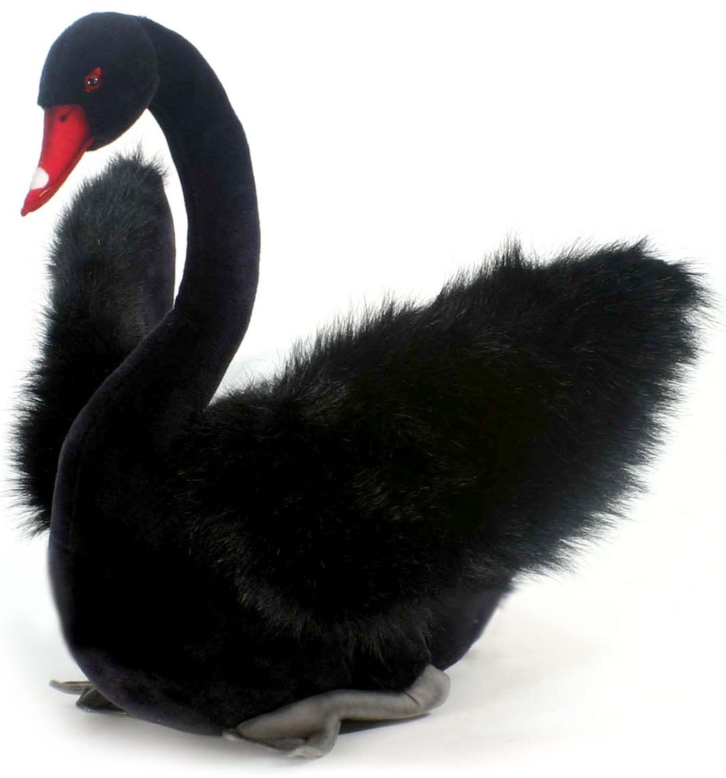 Мягкая игрушка Hansa Лебедь черный, 45 см фото