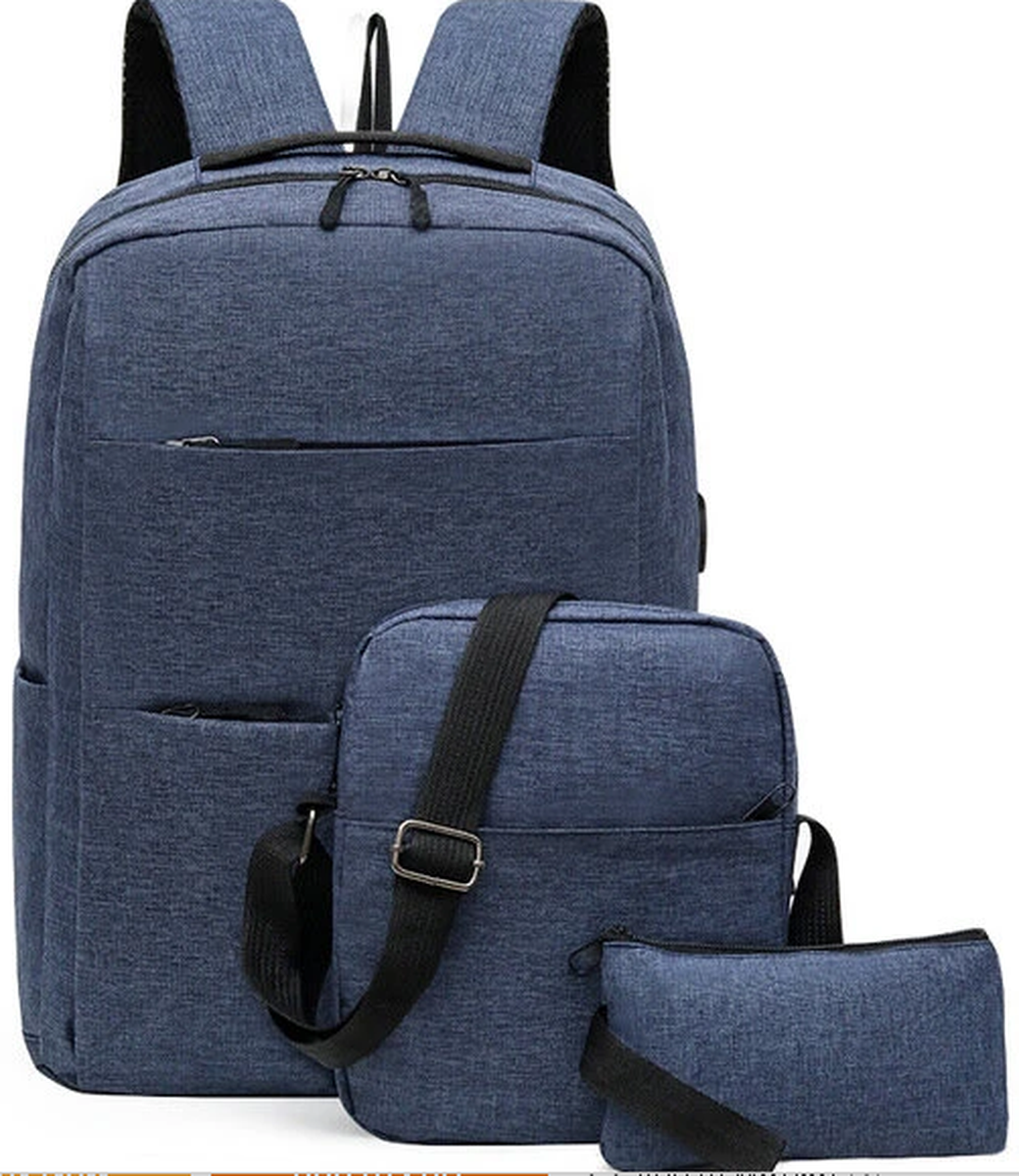 Комплект аксессуаров 3 в 1 рюкзак / сумка / сумочка, синий фото