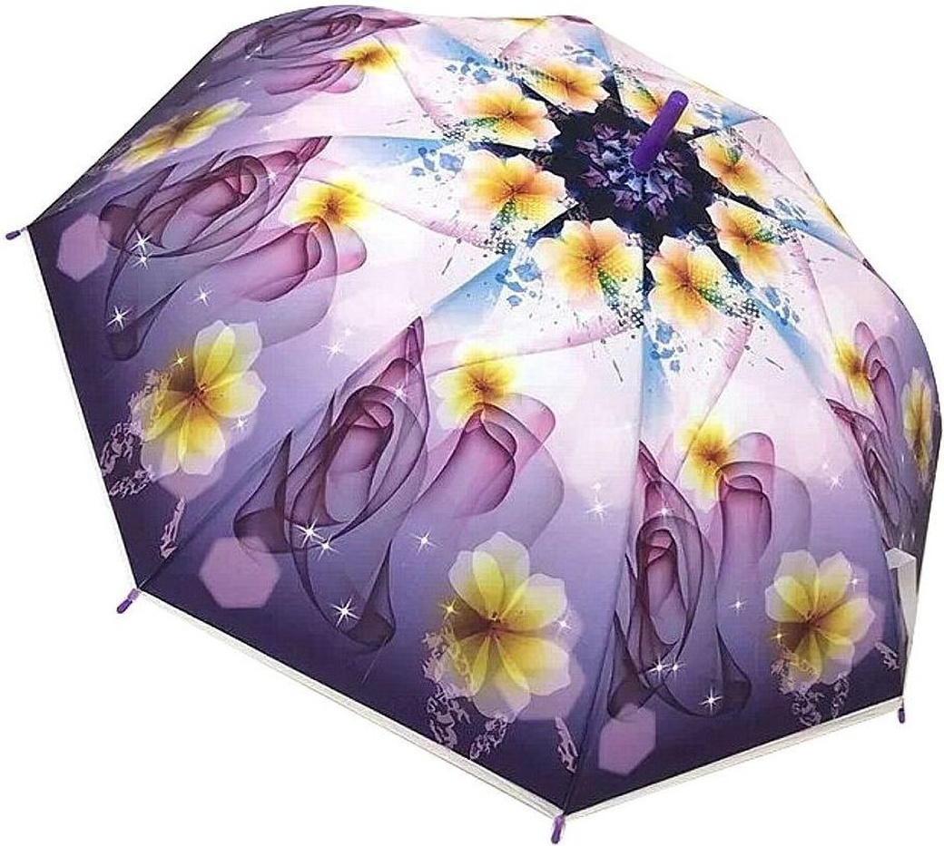 Зонт "Цветы" полуавтомат, D95см фото