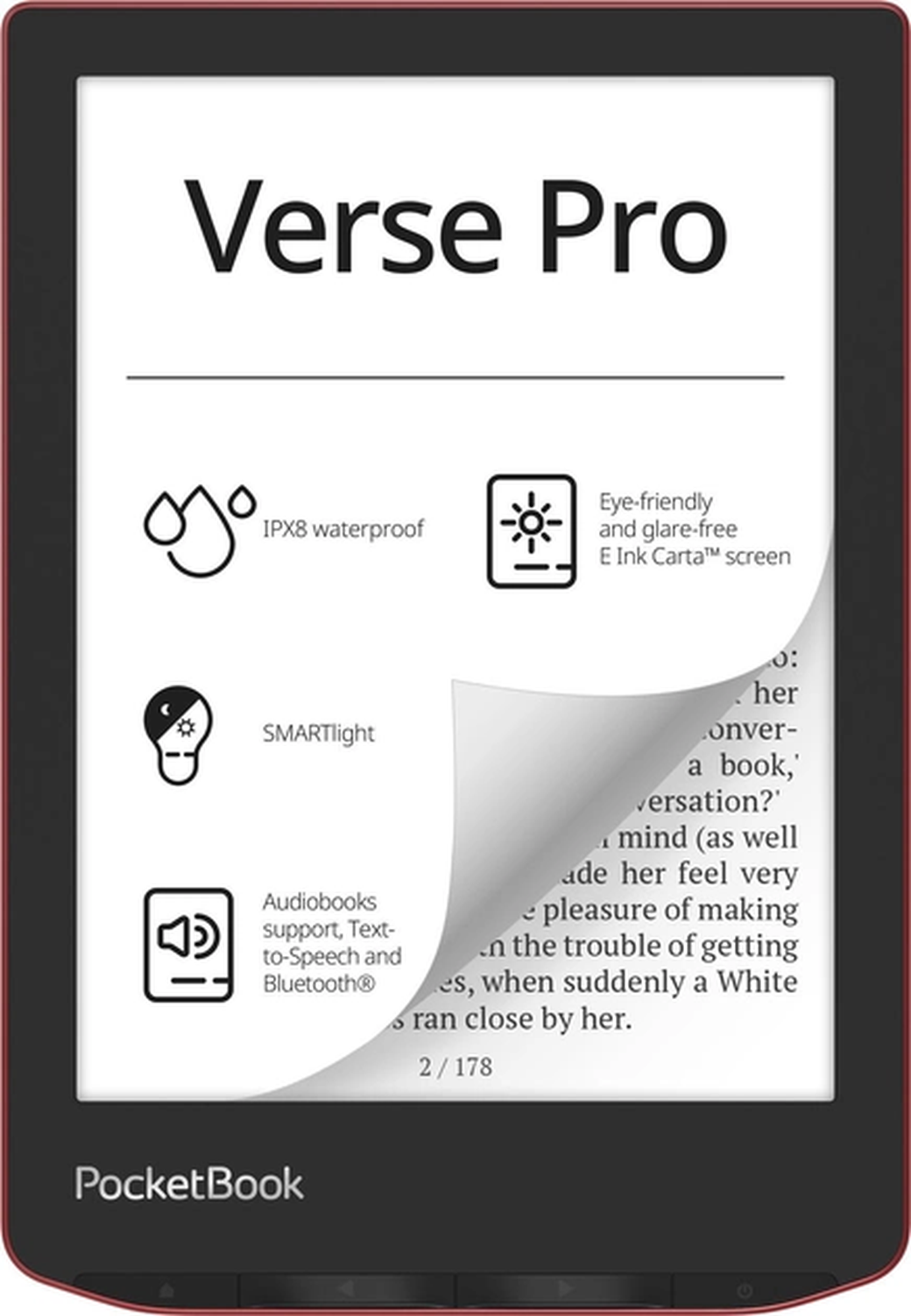 Электронная книга PocketBook 634 Verse Pro (PB634-3-WW), красный фото