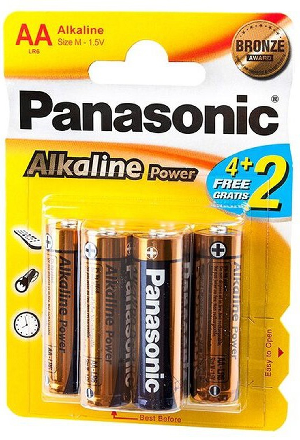 Батарейки Panasonic LR03REB/6B2F AAA щелочные Alkaline power promo pack в блистере 6шт фото