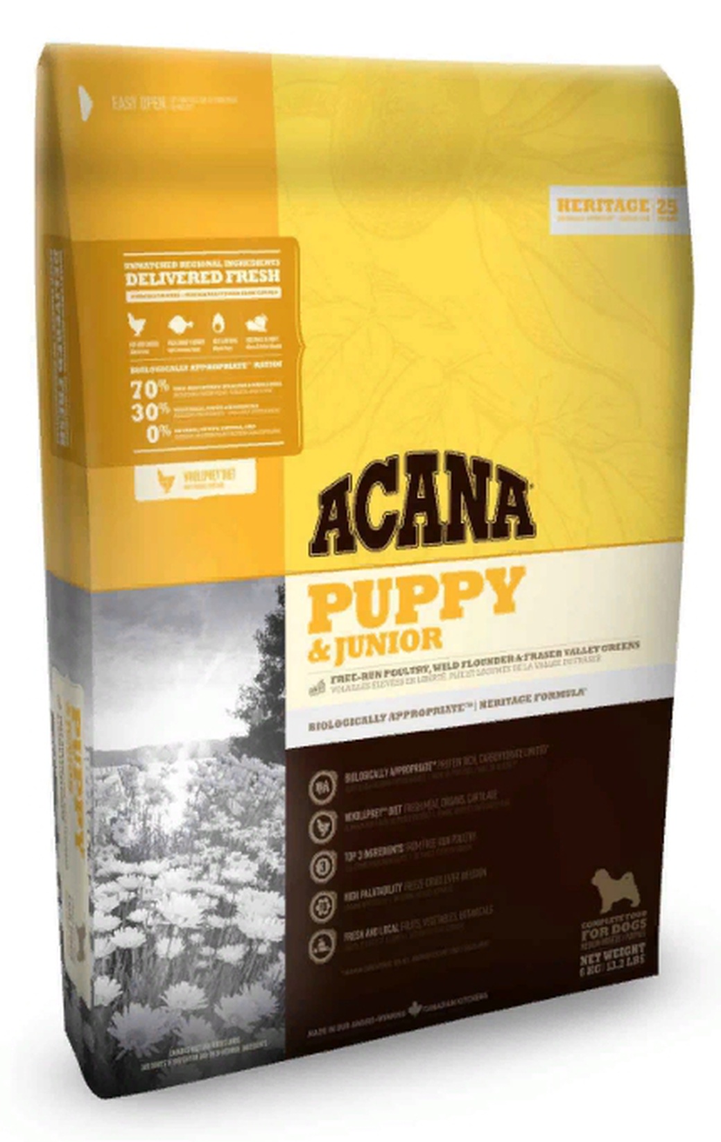 Корм для щенков всех пород Acana Heritage Puppy & Junior, курица, 17 кг фото