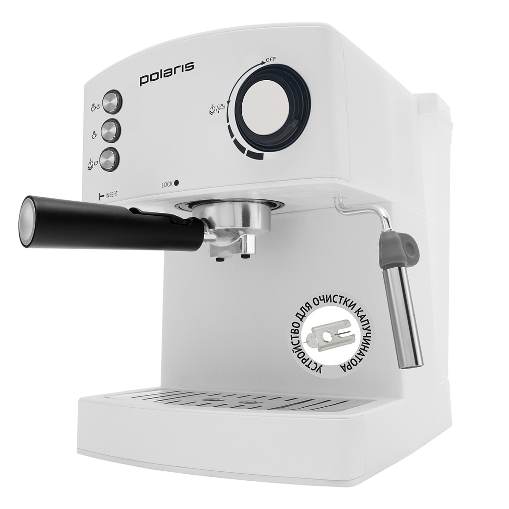 Кофеварка эспрессо Polaris PCM 1527E Adore Crema, Белый фото