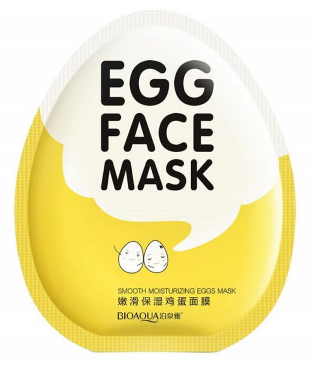 Тканевая яичная маска для лица Bioaqua для глубого увлажнения кожи фото