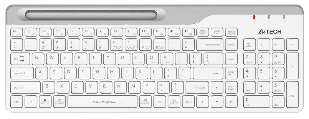 Беспроводная клавиатура A4Tech Fstyler FBK25, белый/серый фото