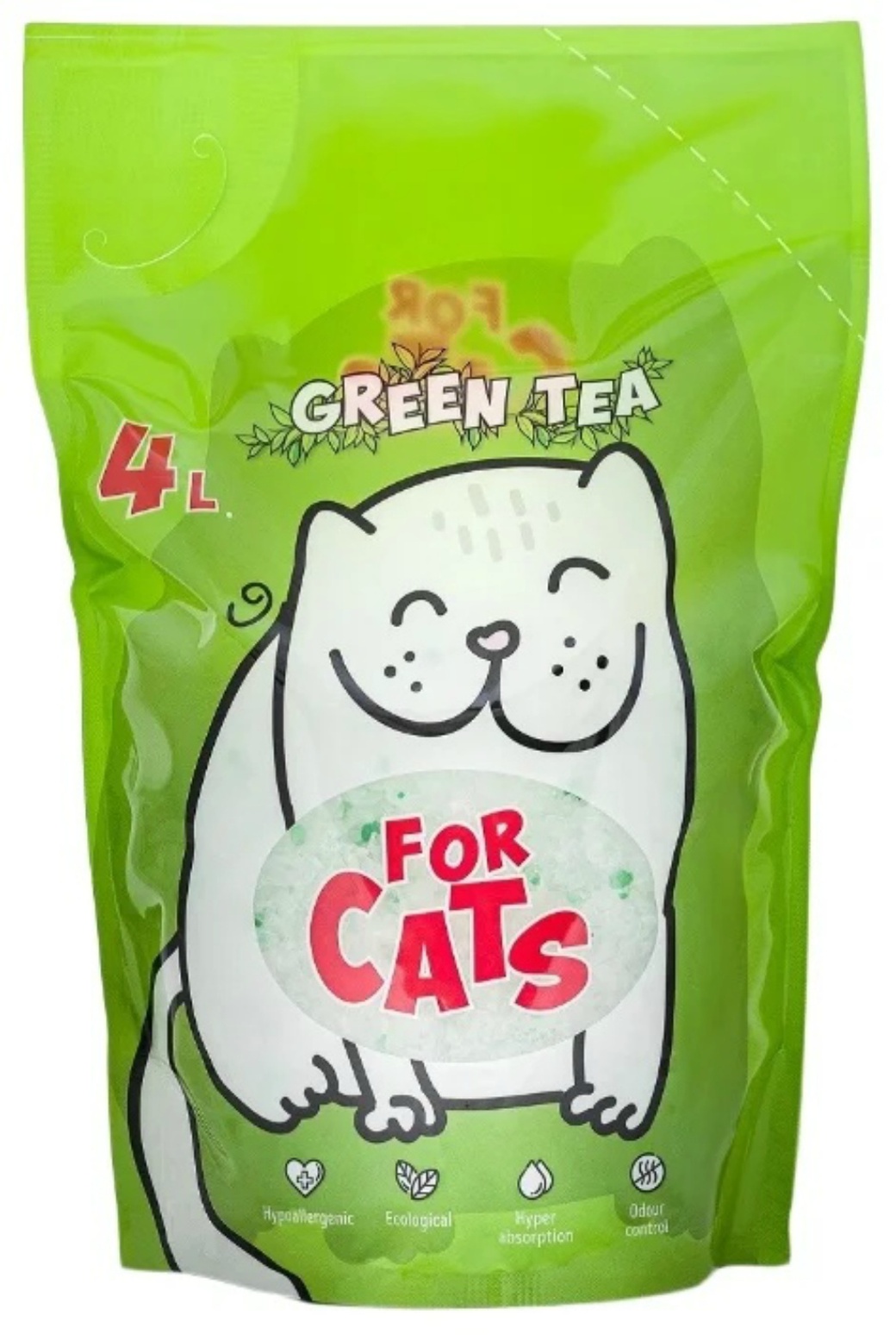 Силикагелевый наполнитель For Cats с ароматом зеленого чая, 4 л фото