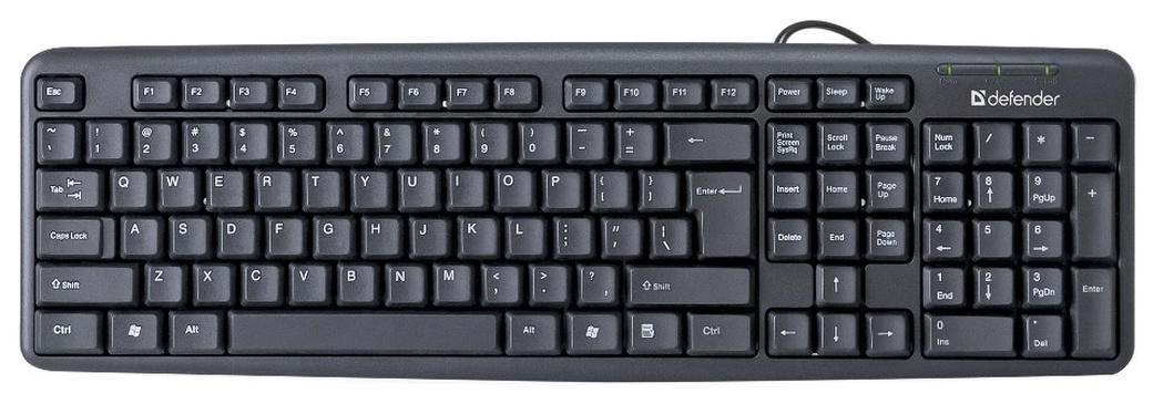 Проводная клавиатура Defender Element HB-520 USB RU,черный,полноразмерная фото