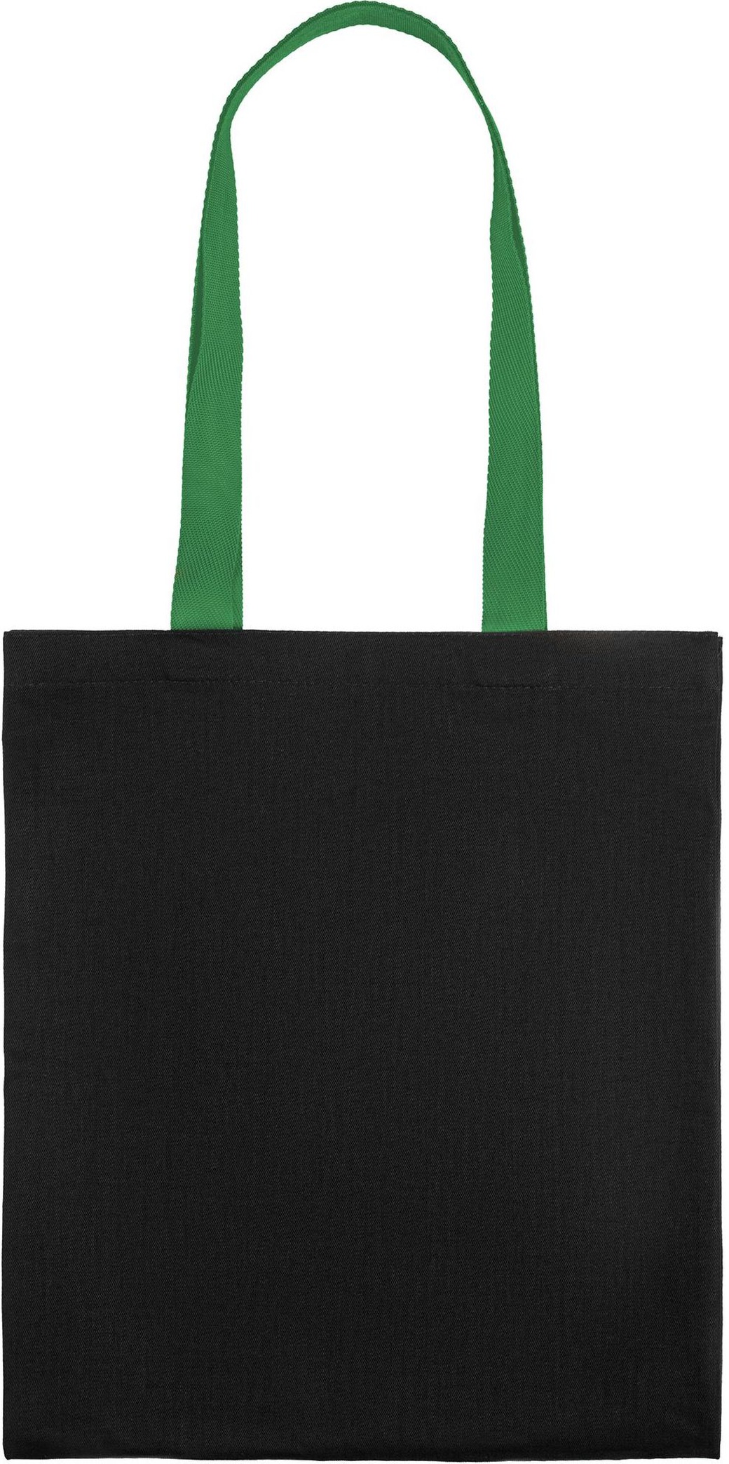 Холщовая сумка BrighTone, черная с зелеными ручками фото