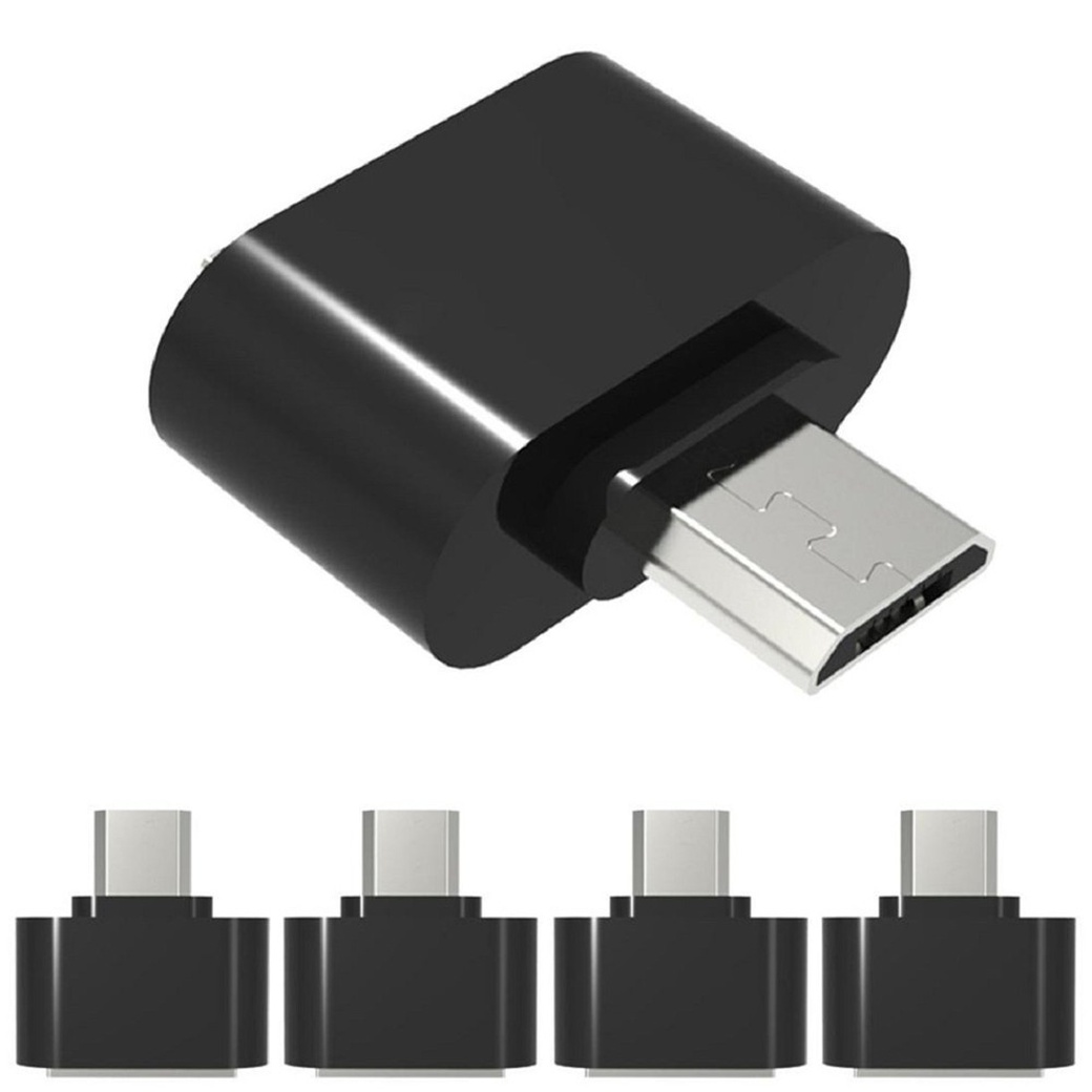 Адаптер OTG Micro USB - USB 2.0, 5 шт., черный фото