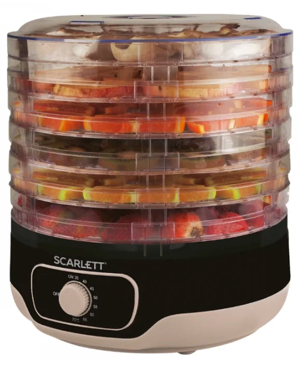 Сушка для фруктов и овощей Scarlett SC-FD421014 6под. 250Вт черный фото