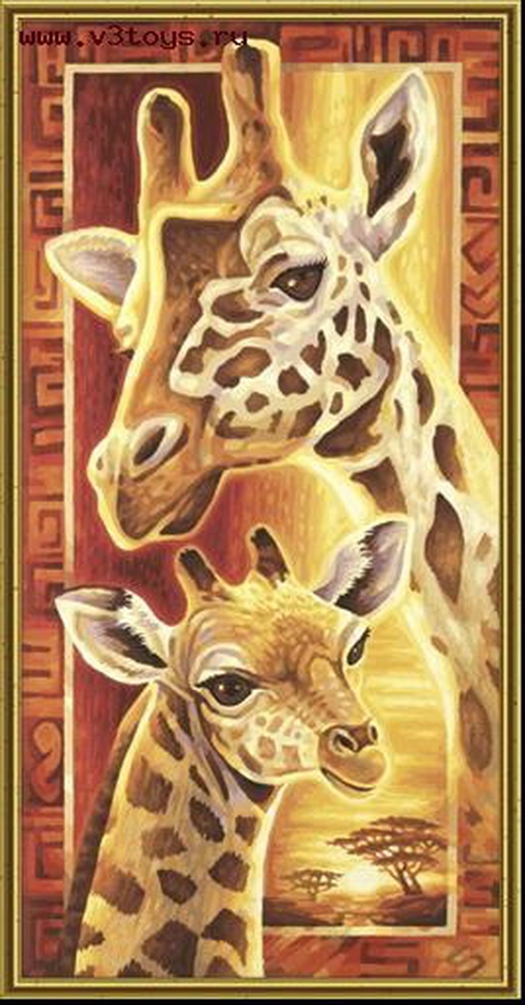 Schipper Жирафы - раскраска по номерам, 40х80 см фото