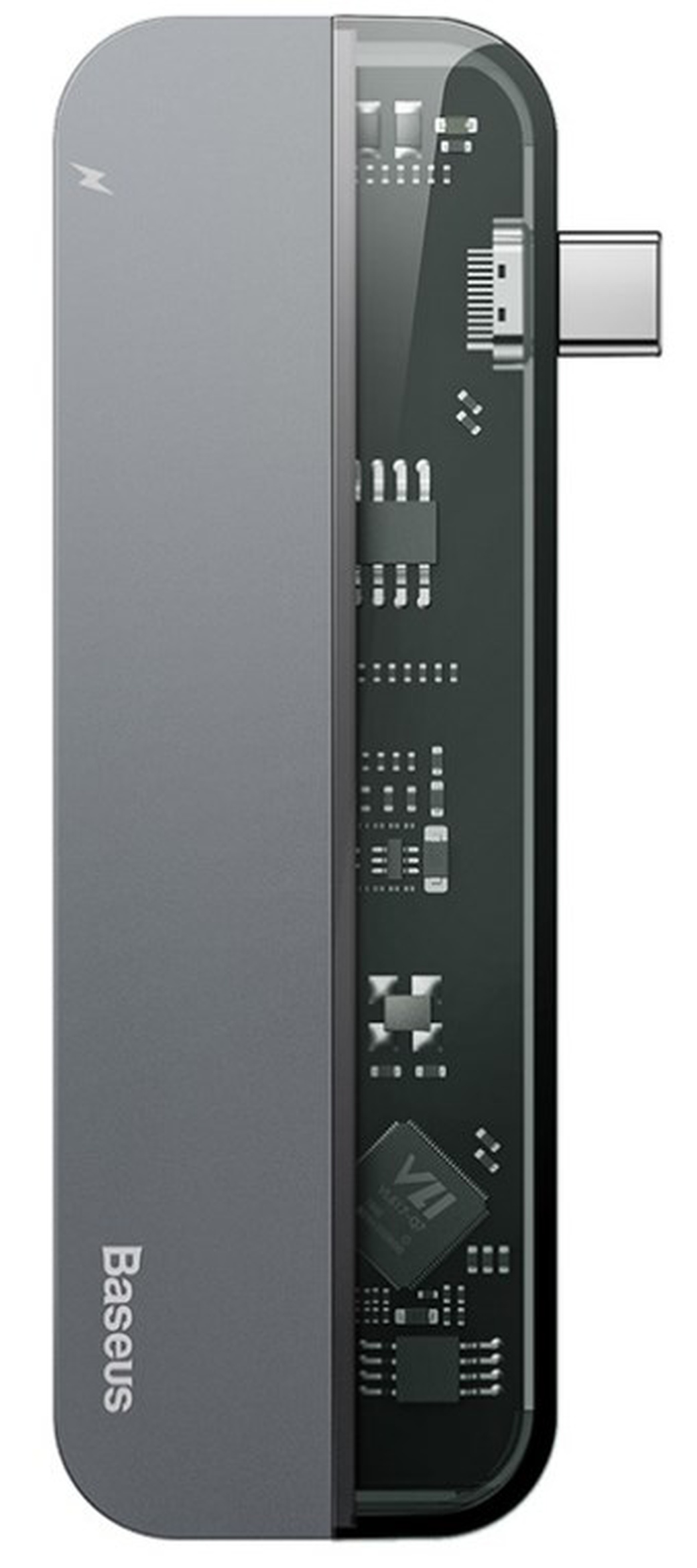Адаптер Baseus 5 в 1 Type-C / PD Type-C/ 2 USB 3.0 порта/4K HD, для Samsung, Huawei, MacBook, серый фото