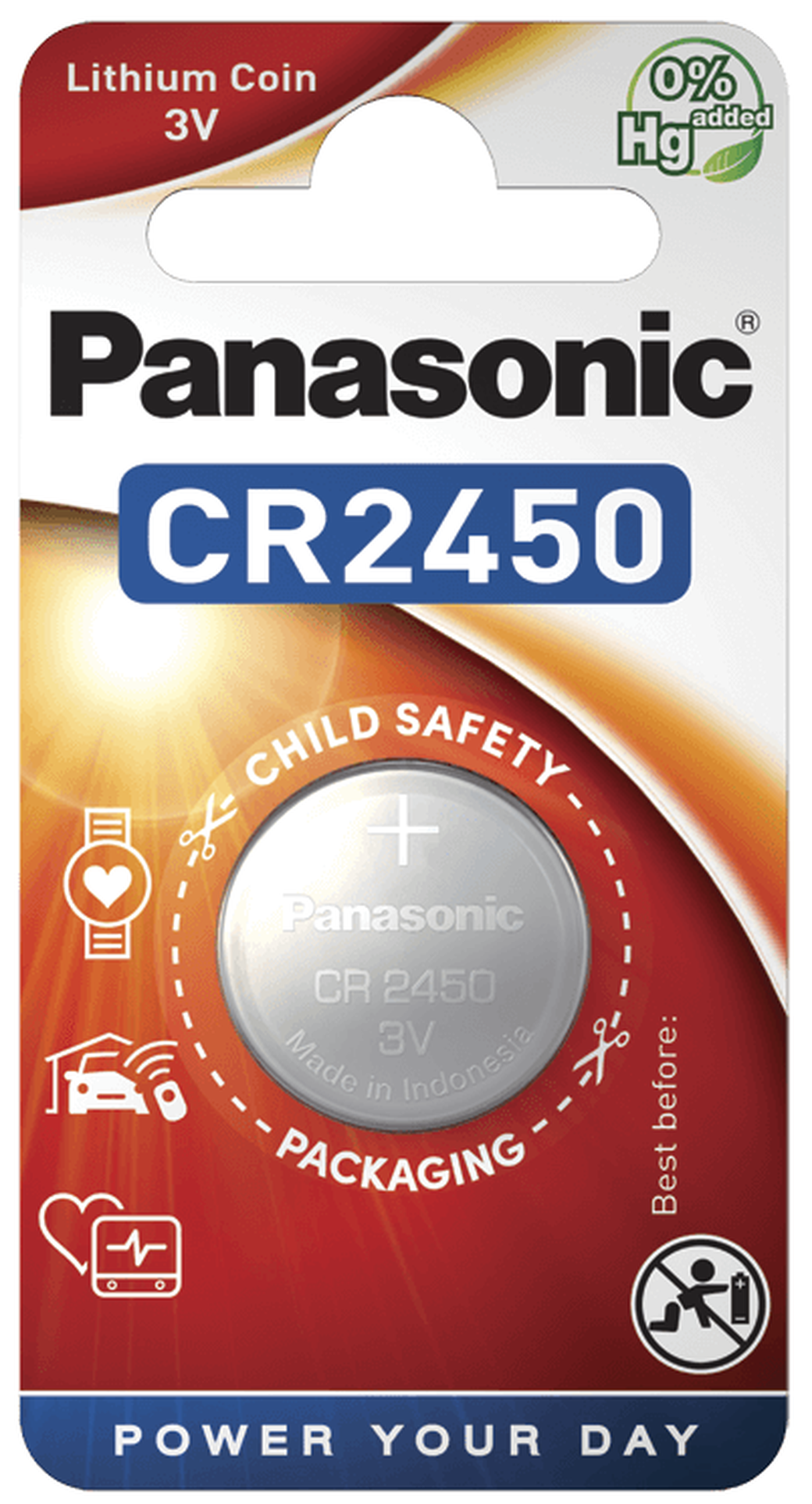 Батарейки Panasonic CR-2450EL/1B дисковые литиевые Lithium Power в блистере 1шт фото