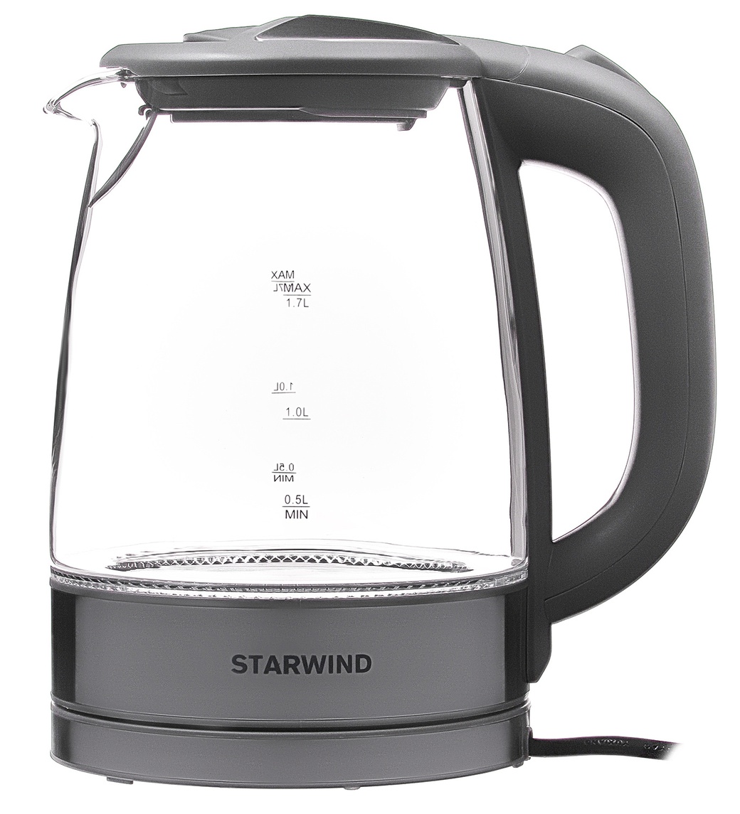 Чайник Starwind SKG2315 1.7л. 2200Вт серый/серебристый (стекло) фото
