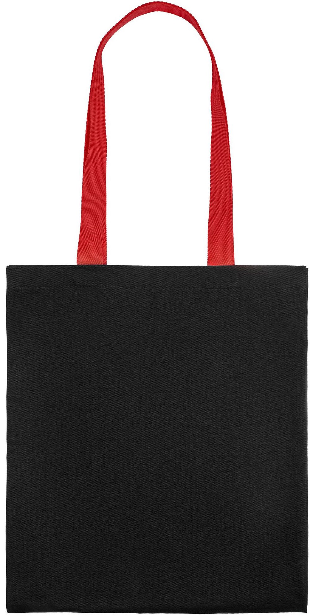 Холщовая сумка BrighTone, черная с красными ручками фото